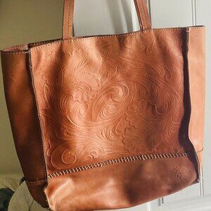 PATRICA NASH Patricia Nash Tan Tooled Italian Leather Gela Bag OBO